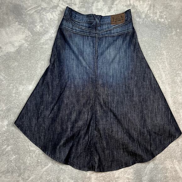 Chip & Pepper Denim Skirt Womens 28 Hi-low Y2K Style Grunge Made in USA Alt Goth - Picture 5 of 10